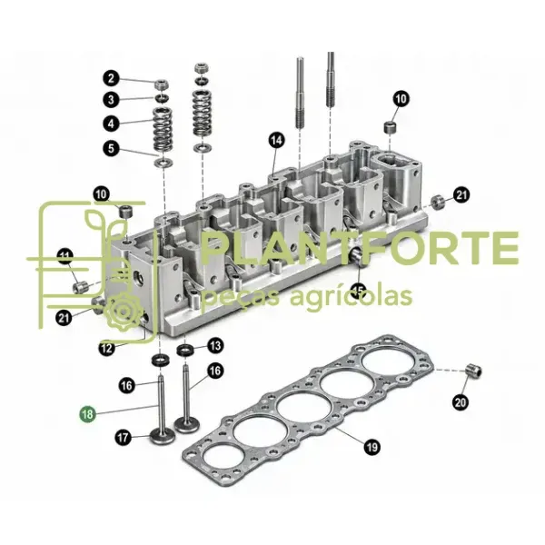 AJ61077 - CONJUNTO DO CABEÇOTE, 6 CILINDROS, 8,1 LITROS - JOHN DEERE